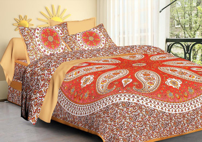 

Saba Dream Collection 200 TC Cotton Double Printed Bedsheet(Pack of 1, Multicolor)