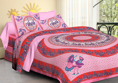 

Saba Dream Collection 200 TC Cotton Double Printed Bedsheet(Pack of 1, Multicolor)