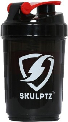 

SKULPTZ Protein Shaker Gym Bottle with 2 Storage Compartments 1 Pill tray & Spider Mixer (500ml) - Black/Red 500 ml Shaker(Pack of 1, Red)