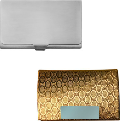 

Printmystic.com 10 Card Holder(Set of 2, Silver, Gold)