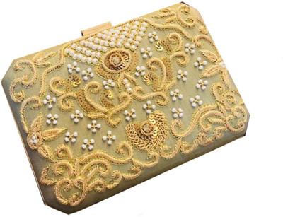 

Craftbazaar Party Gold Clutch