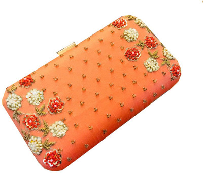 

Craftbazaar Party Orange Clutch