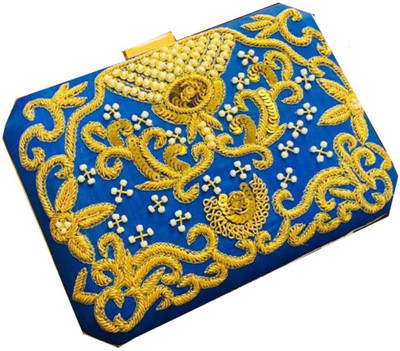 

Craftbazaar Party Blue Clutch