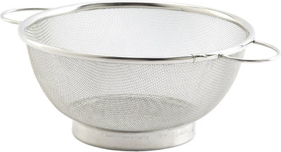 KUBER INDUSTRIES Stainless Steel Double Mesh Fruits/Vegetable Basket Strainer Set of 1 Pc (Code-VB30) Colander(Silver)