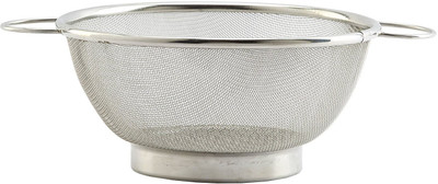 KUBER INDUSTRIES Stainless Steel Double Mesh Fruits/Vegetable Basket Strainer Set of 1 Pc (Code-VB04) Colander(Silver)