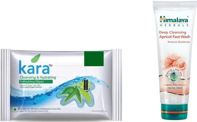 

Himalaya Kara Skin Care Wipes, Deep Cleansing Apricot Face Wash(Set of 2)