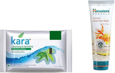 

Himalaya Kara Skin Care Wipes, Fairness Kesar Face Wash(Set of 2)
