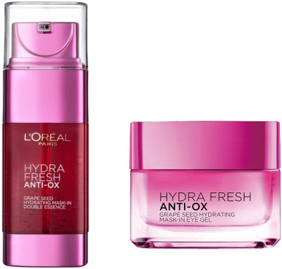 

L'Oreal Hydra Fresh Anti-OX Mask-In (Double Essence + Eye Gel) (Pack of 2)(Set of 2)