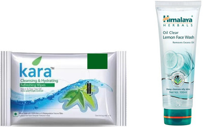 

Himalaya Kara Skin Care Wipes, Oil Clear Lemon Face Wash(Set of 2)