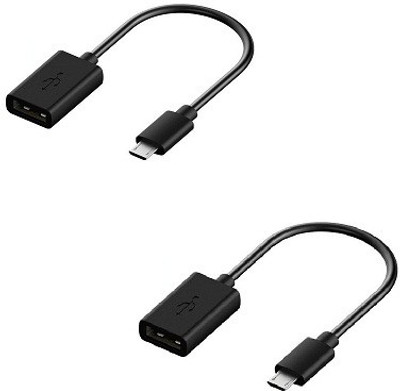 VU4 Set Of 2 Micro USB OTG Adapter Sync & Charge Cable(All Smartphones, Tablets and MP3 player, Black) Flipkart
