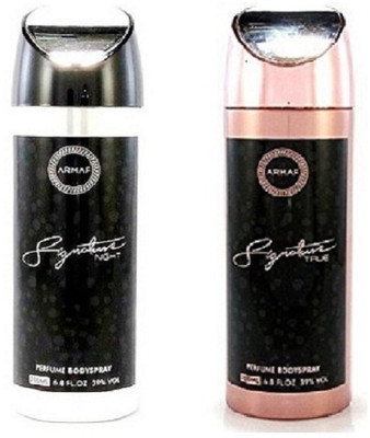

Armaf Signature night for men 200ml + Signature True for women 200ml Deodorant Spray - For Men & Women(400 ml, Pack of 2)