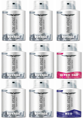 

Park Avenue Pack of 7 Voyage 1 Alter Ego 1 Neo Deodorant Spray - For Men & Women(1170 ml, Pack of 9)