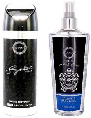 Armaf Signature night for men 200ml + Derby club house for men 250ml Deodorant Spray - For Men(450 ml, Pack of 2)