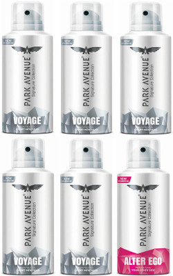 

Park Avenue Pack of 5 Voyage 1 Alter Ego Deodorant Spray - For Men & Women(780 ml, Pack of 6)