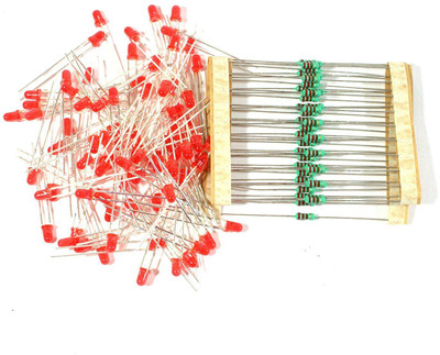 

REES52 1/4 W Resistors Pack(220 OHM) of 100 (Red) Light Electronic Hobby Kit