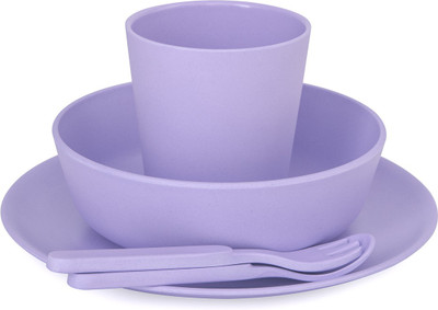 

bobo&boo 5 Piece Children's Bamboo Dinnerware Set - Lilac Purple - - Made from Bamboo, Non-Toxic, BPA-free & Eco-friendly, Kids Mealtime Set for Healthy Infant Feeding, Great Gift for Baby Showers & Birthdays, FDA & LFGB approved(Lilac Purple)