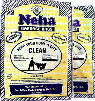 

Neha Biodegradable Garbage Bags (Large) Size 22 x 26 inch 2 Packs (64 BAGS) Large 60-65 L Garbage Bag(Pack of 64)