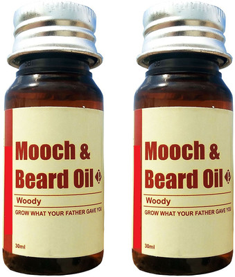 

WESBR BEST 100% BEST MOOCH & BEARD OIL FOR GROWTH & SHINE 2 PC Hair Oil(60 ml)