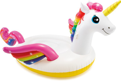 

Hobbitos Unicorn Floating Swimming Pool Float Ride-on Inflatable Pool Accessory(Multicolor)
