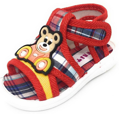 

TeeniTiny Boys & Girls Velcro Strappy Sandals(Red