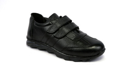 

ICEBULL LEATHER Boys & Girls Velcro Derby Shoes(Black