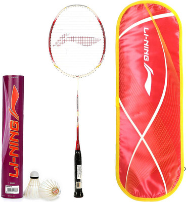 

Li-Ning Professional Badminton Combo (Super Series 88 III Badminton Racquet White/Red + Champ Feather Shuttlecock, Pack of 12) Badminton Kit