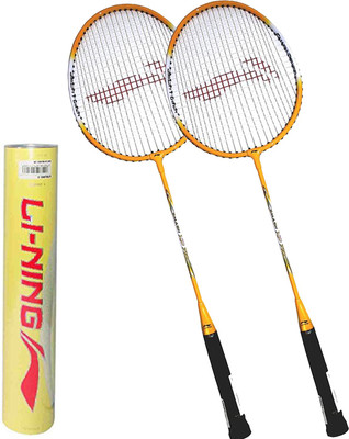 

Li-Ning Badminton Full Set (Smash XP 710 Strung Badminton Racquet Set of 2 + Champion Pro Feather Shuttlecock, Pack of 12) Badminton Kit