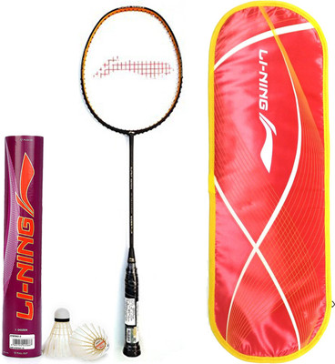 

Li-Ning Professional Badminton Combo (Super Series 99 Plus Badminton Racquet, Black + Champ Feather Shuttlecock, Pack of 12) Badminton Kit