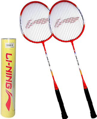 

Li-Ning Badminton Full Set (Smash XP 709 Strung Badminton Racquet Set of 2 + Champion Pro Feather Shuttlecock, Pack of 12) Badminton Kit