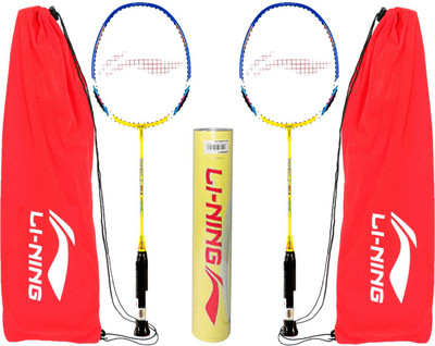 

Li-Ning Badminton Full Set (XP 60 Strung Badminton Racquet Set of 2 + Champion Pro Feather Shuttlecock, Pack of 12) Badminton Kit