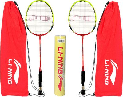 

Li-Ning Badminton Full Set (XP 80 Strung Badminton Racquet Set of 2 + Champion Pro Feather Shuttlecock, Pack of 12) Badminton Kit