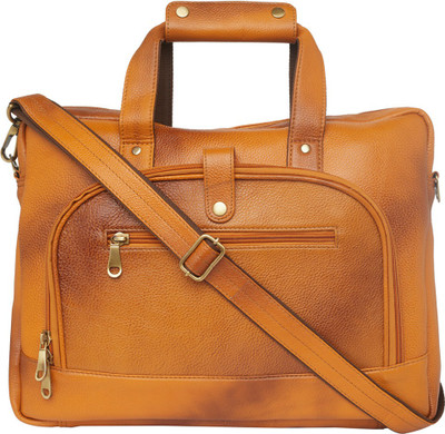 

Leatherworld 16 inch Laptop Messenger Bag(Yellow), Rust