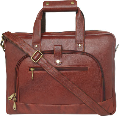 

Leatherworld 16 inch Laptop Messenger Bag(Brown), Tan