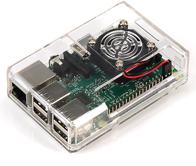 

Electrobot Clear ABS Raspberry Pi 3B/2B/B Protective Case With Mini Fan And Heat Sinks(Multicolor)