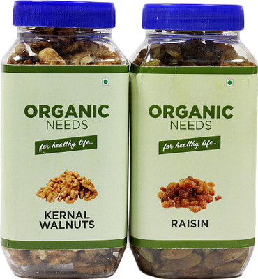 

Organic Needs Combo Pack Of Natural Kernel Walnut And Raisin Kernels, Raisins(500 g, Mason Jar)
