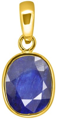 TEJVIJ AND SONS 6.25 Ratti natural blue sapphire neelam pendent panchdhatu with gold plated for men & women… Gold-plated Sapphire Metal Pendant