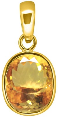 TEJVIJ AND SONS 10.25 ratti sunela citrine panchdhatu pendent with gold plated for men & women… Gold-plated Citrine Metal Pendant