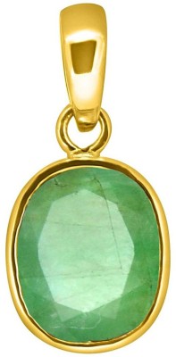 TEJVIJ AND SONS 5.25 ratti emerald panchdhatu pendent with Gold Plated For Men & Women… Gold-plated Emerald Metal Pendant
