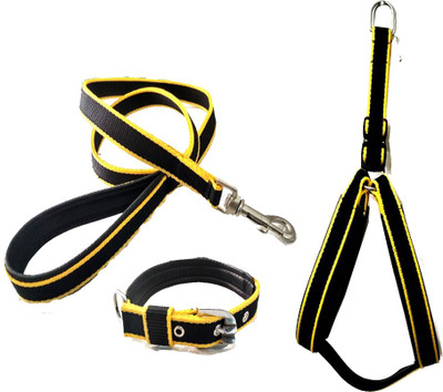 

Skora Black-Yellow 1 inch Dog Harness & Leash (Chest Size : 24.5-28.5 inch) Dog Harness & Leash(, Black