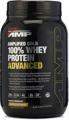 

GNC AMP Amplified Gold 100% Whey Protein(890 g, Vanilla Ice Cream)