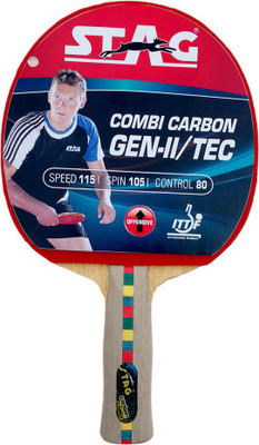 

Stag Combi Carbon gen 2 With Deluxe Case Table Tennis Racquet Red, Black Table Tennis Racquet(195 g), Black;red