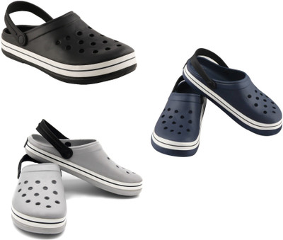 

Ziplite Men COMBO (CLOG BLACK)+(CLOG NAVY BLUE)+(CLOG LIGHT GREY) Sandals