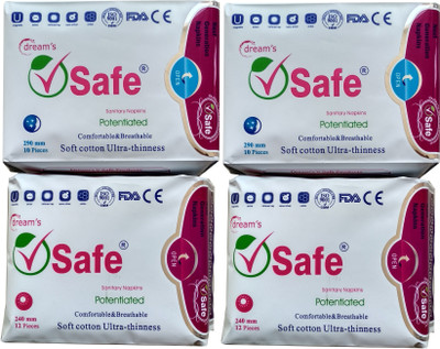 

V SAFE SOFT COTTON ULTRA-THINNESS ( 44 Pieces ) Sanitary Pad(Pack of 4)