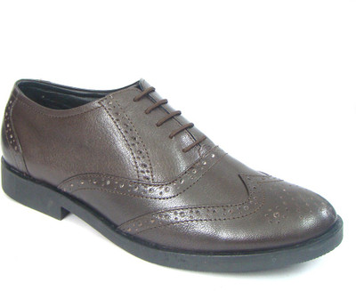 

ASM Brown Pure Leather Brogue Shoes Oxford For Men(Brown