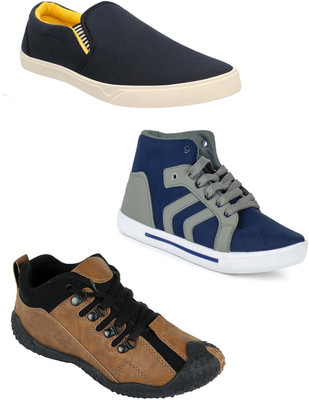 

Chevit Mens Pack of 3 Casual Shoes (Loafers & Sneakers & Boot Shoes) Slip On Sneakers For Men(Multicolor, Mulicolor