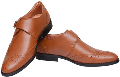 

HOSF Stylish Tan Color Corporate Office Slip-On Formal Monk Strap For Men(Tan