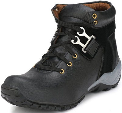 

Adiso Black casual party wear boots shoes for men's Boots For Men(Black