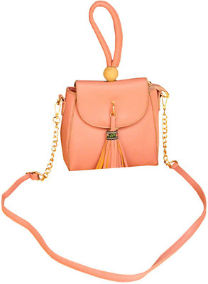 

HD Girls Casual Pink Leatherette Sling Bag