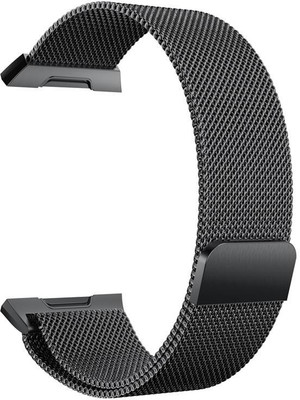 

Higar STAINLESS STEEL MILANESE LOOP STRAP WITH MAGNETIC LOCK - BLACK Smart Watch Strap(Black)