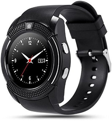 

MOBILE FIT Apple iPod Touch 5th Generation Compatible V9 Bluetooth Smart watch Touch screen with Camera, Smartphones Support SIM/TF Card Insert with Health Management Bluetooth 4.0 Waterproof watch Band Replaceable for Android Men Women Kids Boys (BLACK) 